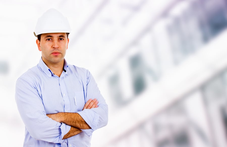 Man With Working White Hard Hat